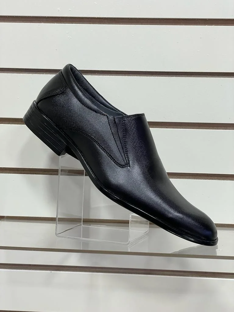 Mocasín negro sin cordones para hombre