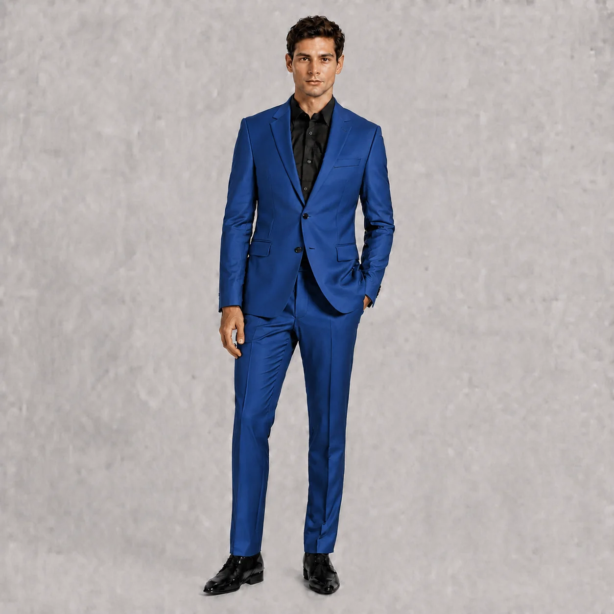 Terno azul de estilo italiano para hombre