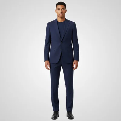 Terno azul marino clásico para hombre