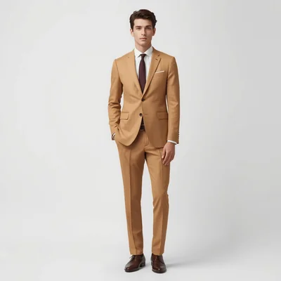 Terno color camel para hombre
